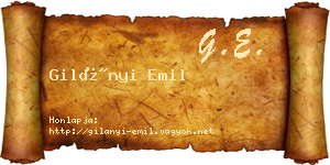 Gilányi Emil névjegykártya