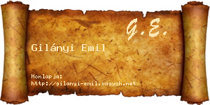 Gilányi Emil névjegykártya